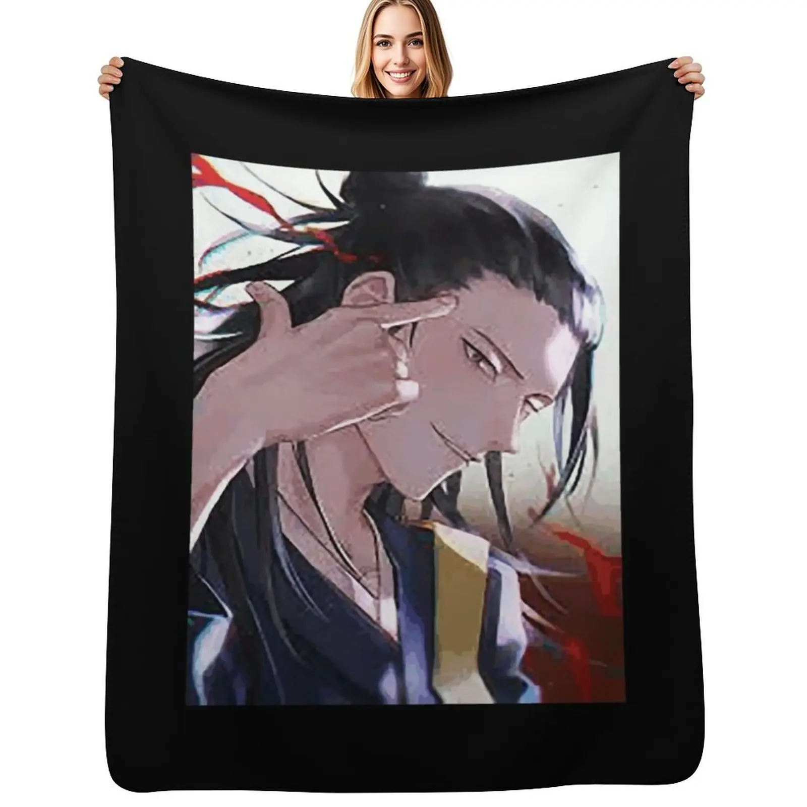 

geto suguru fanart Throw Blanket Giant Sofa manga anime Bed Blankets