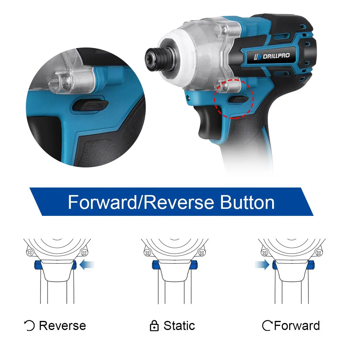Drillpro Cordless Drill Electric Screwdriver Impact Wrench Brushless Household Drill Driver Power Tools For 18V Battery