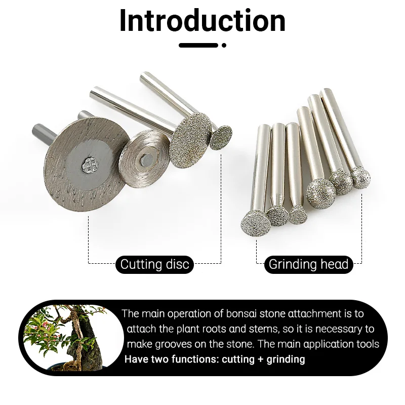 Attachment stone bonsai plants rockery stone grooving carving grinding cutting electric drill processing potting tools