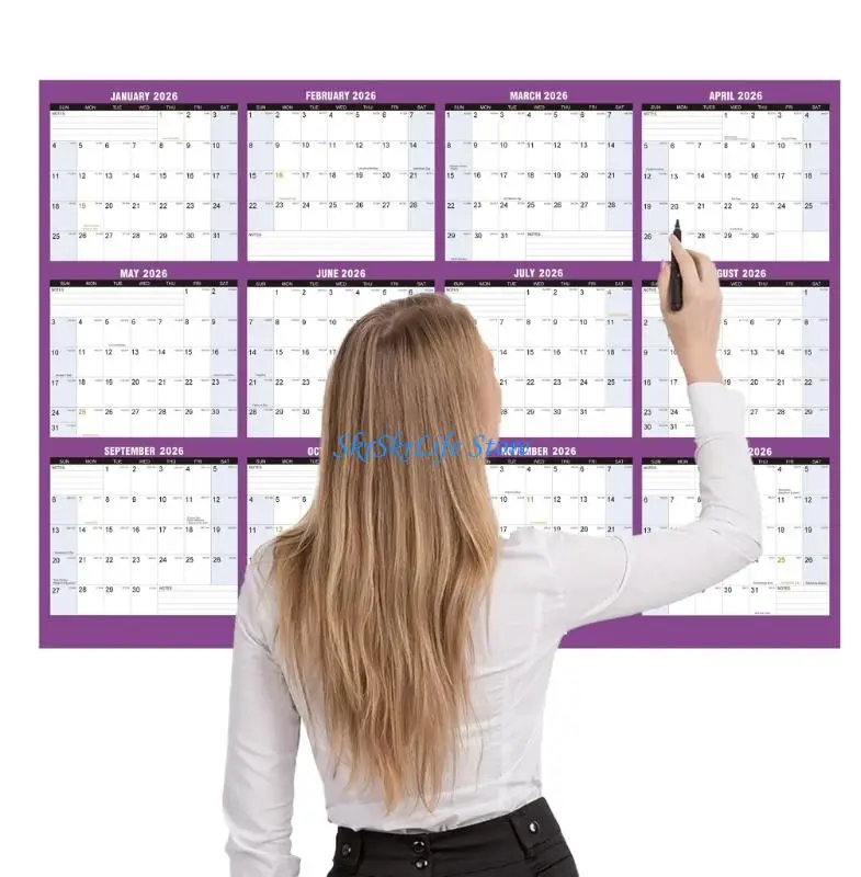 

E65E 2026 English Wall Calendar With Premium Paper Friendly Design Easy Wall Hanging