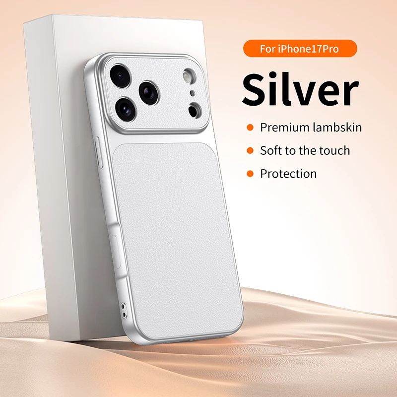 

Ударопрочный чехол из овечьей кожи для iPhone Air 17 16 15 14 13 12 11 Pro Max Plus с гальванизированной рамкой и защитой камеры, задняя крышка