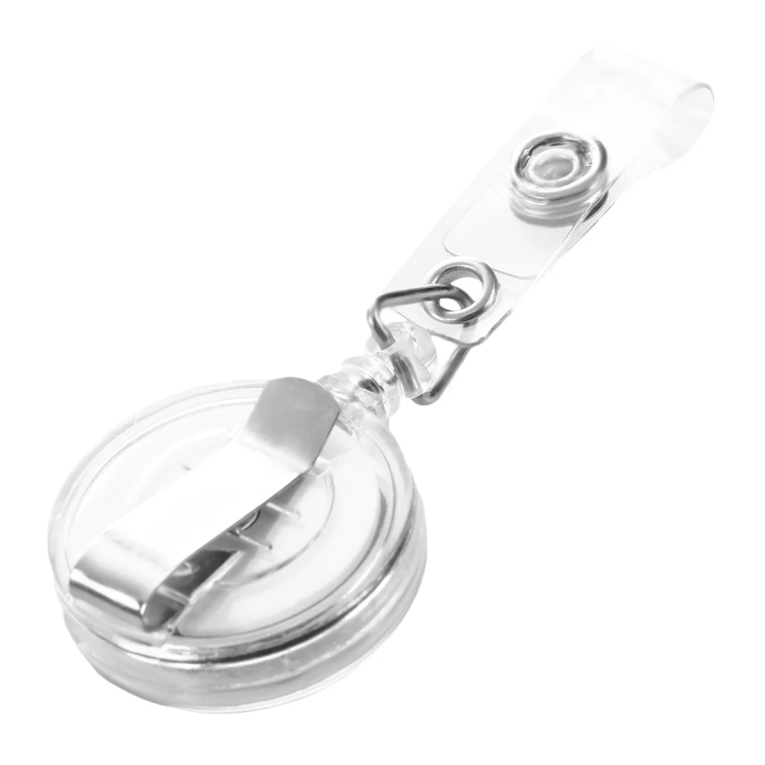 Retractable Pass ID Card Holder Key Chain Reels With Clip White