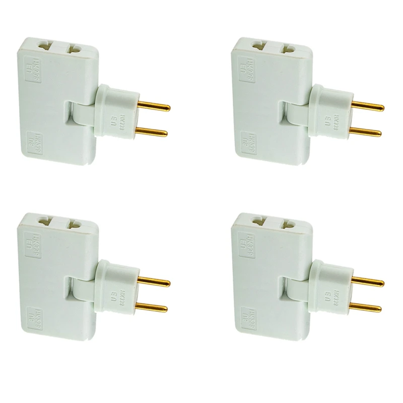 

4X Rotate EU Plug Converter 3 in 1 Rotatable Outlet Extender 180 Degree Extension Plug Multi Plug Outlet Adapter,White