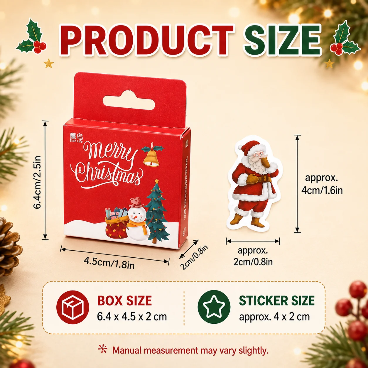 45Pcs/Box Christmas Stickers S - Gift Box Wrap Set ulasan dan harga