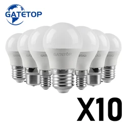 10pcs Lâmpadas LED Lâmpada G45 E27 E14 B22 AC120V AC220V Lâmpada Real Power 3W 5W 6W 7W 3W Lampada Sala de estar Home LED Bombilla