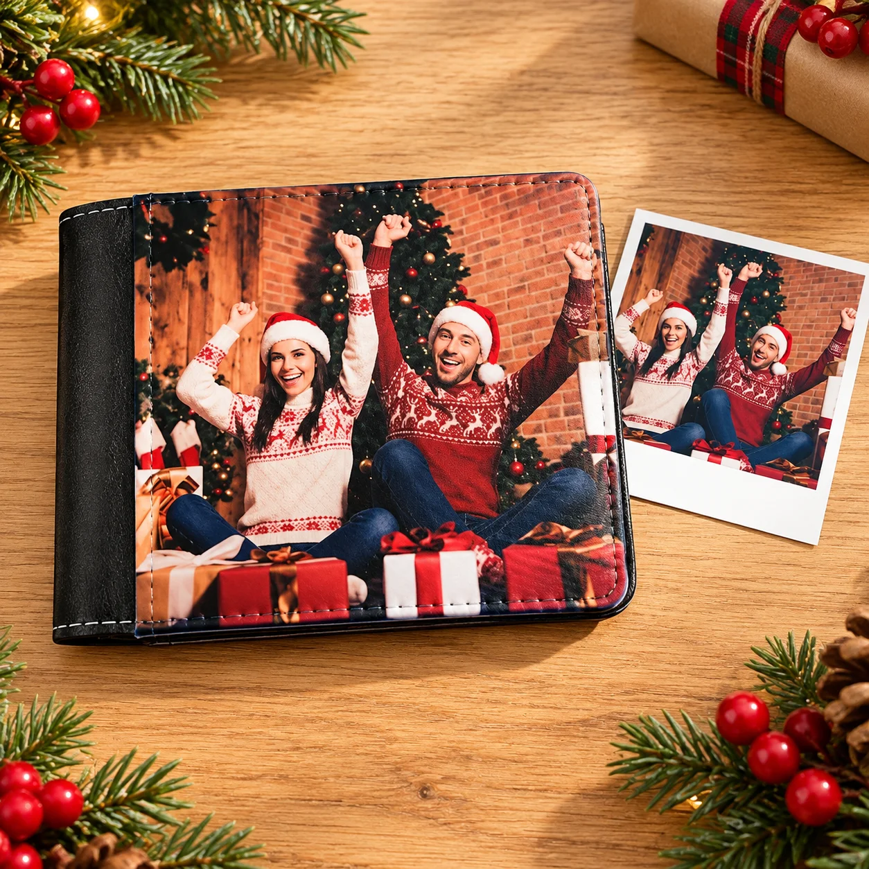 Personalized Photo Single & Double Sided Wallet, Portable Travel Card Holder, Heartwarming Custom Gifts for Birthday & Christmas