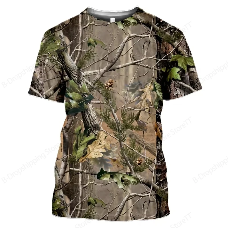 Men Tshirt Camouflage Leaf 3d Print Tshirt Men Women Fashion T-shirts Outdoor T Shirt Casual Short Sleeve Tops Tees Graphic Plus