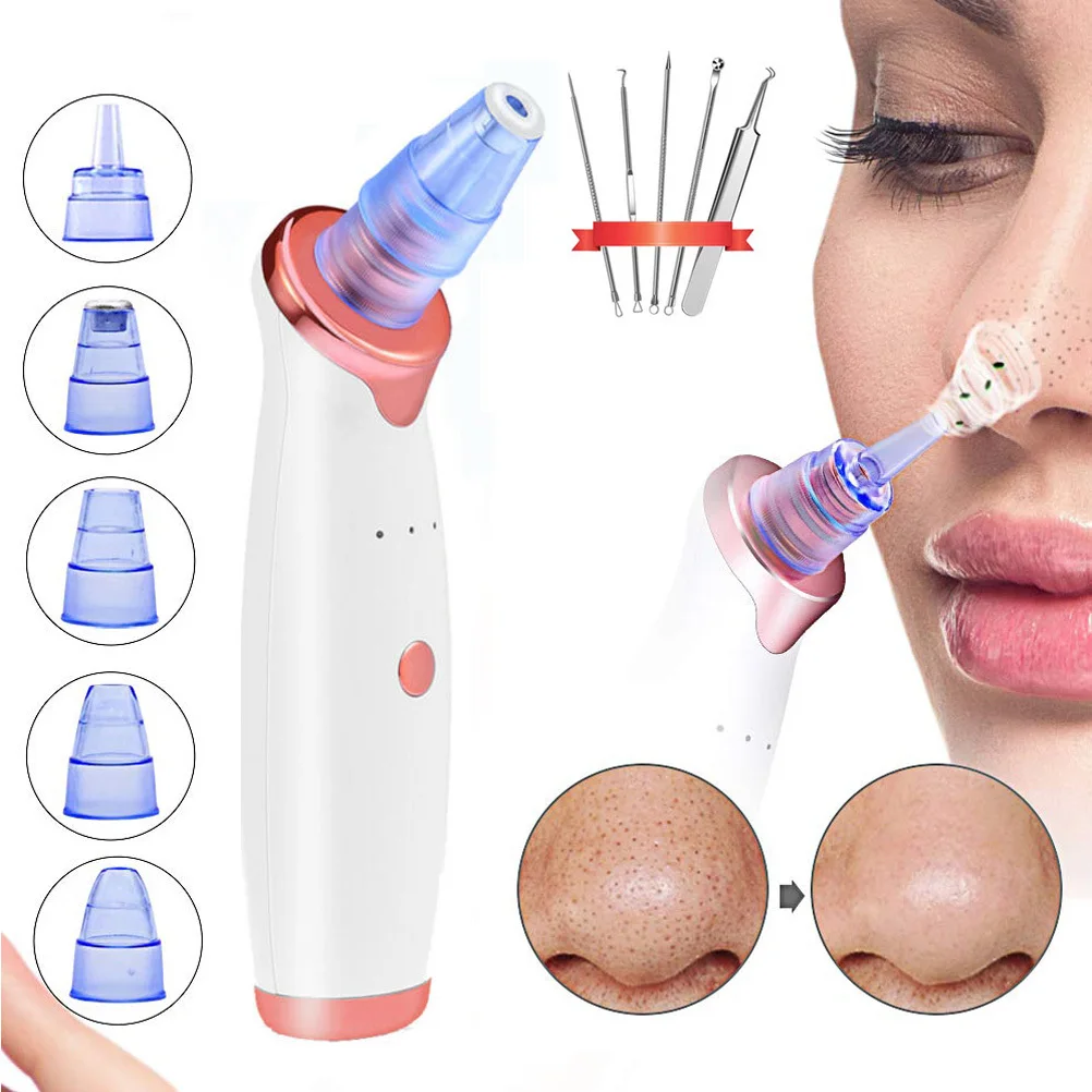 مكنسة كهربائية 5 مجسات 53Kpa قابلة لإعادة الشحن لمسام الأنف، أداة تنظيف عميق للوجه، مستخرج الرؤوس السوداء #3
