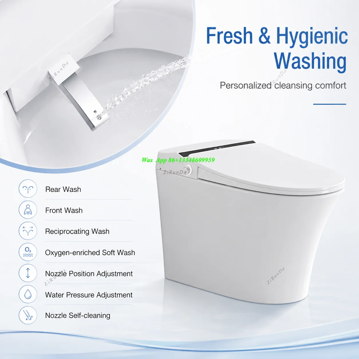 ETL CUPC Certified 110V Intelligent Extension Modern Automatic on/off Intelligent Foot Washing Induction Flushing Without Water