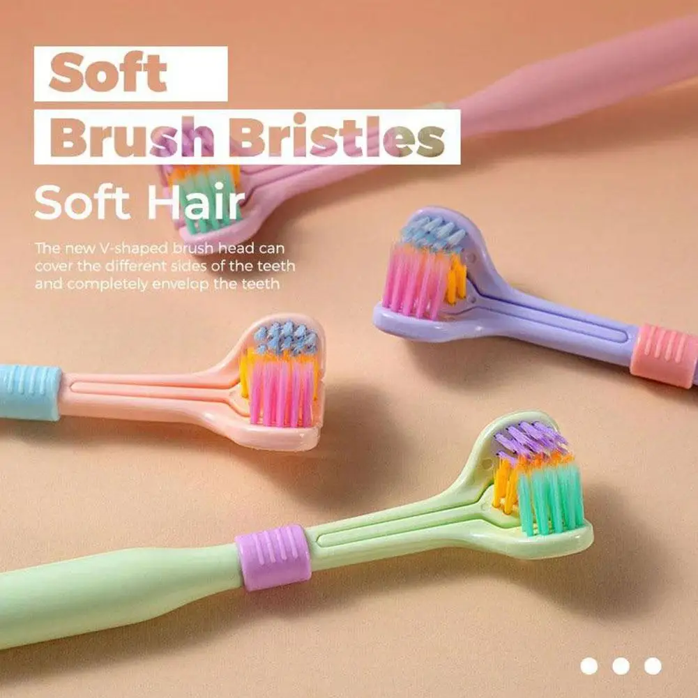 Brosse à Dents Stéréo 3D PBT Ultra Fine à Cheveux Doux pour Adulte, Soins à Trois Côtés, Grattoir à Langue, 360 °, Oral Alea A2L3