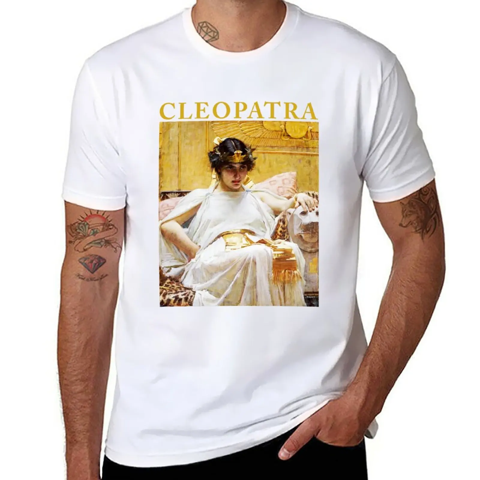 

New Vintage John William Waterhouse Cleopatra T-Shirt anime Short sleeve man clothes slim fit t shirts for men