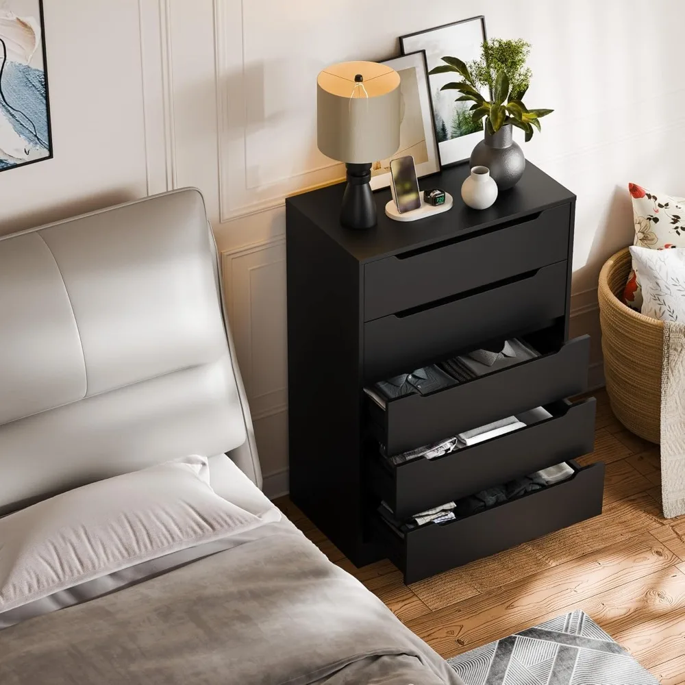 خزانة تخزين ذات 5 أدراج، خزانة ذات أدراج حديثة، طاولة تزيين كبيرة، خزانة تخزين خشبية مزخرفة طويلة