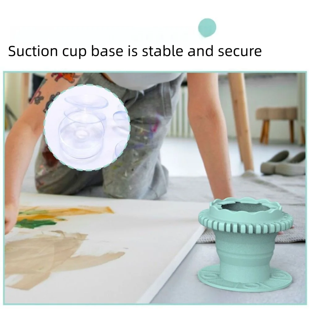 Lavadora de pinceles de pintura plegable, parte inferior de ventosa, soporte antideslizante 2 en 1, soporte para pinceles, bandejas de paleta