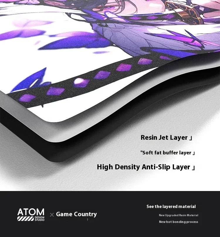 ATOM Mousepads Non-Slip Resin E-sports 400x450mm Mousepad Waterproof FPS Fine Medium Sand Dirt Tolerance Gamer Accessories Gifts