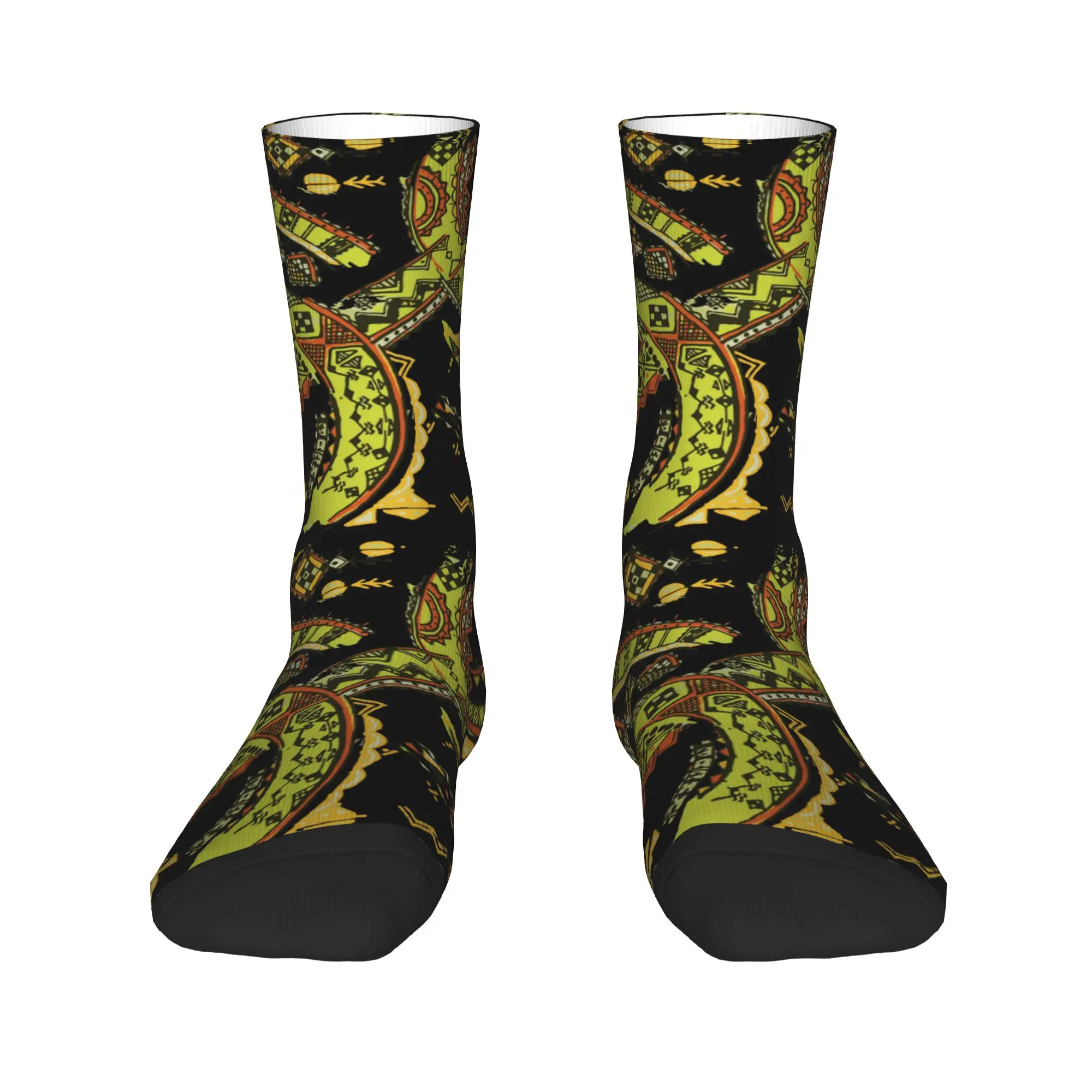 

Z Amazigh Berber Patterns Men's Crew Socks Unisex Cute 3D Printing Bohemian Style Dress Socks