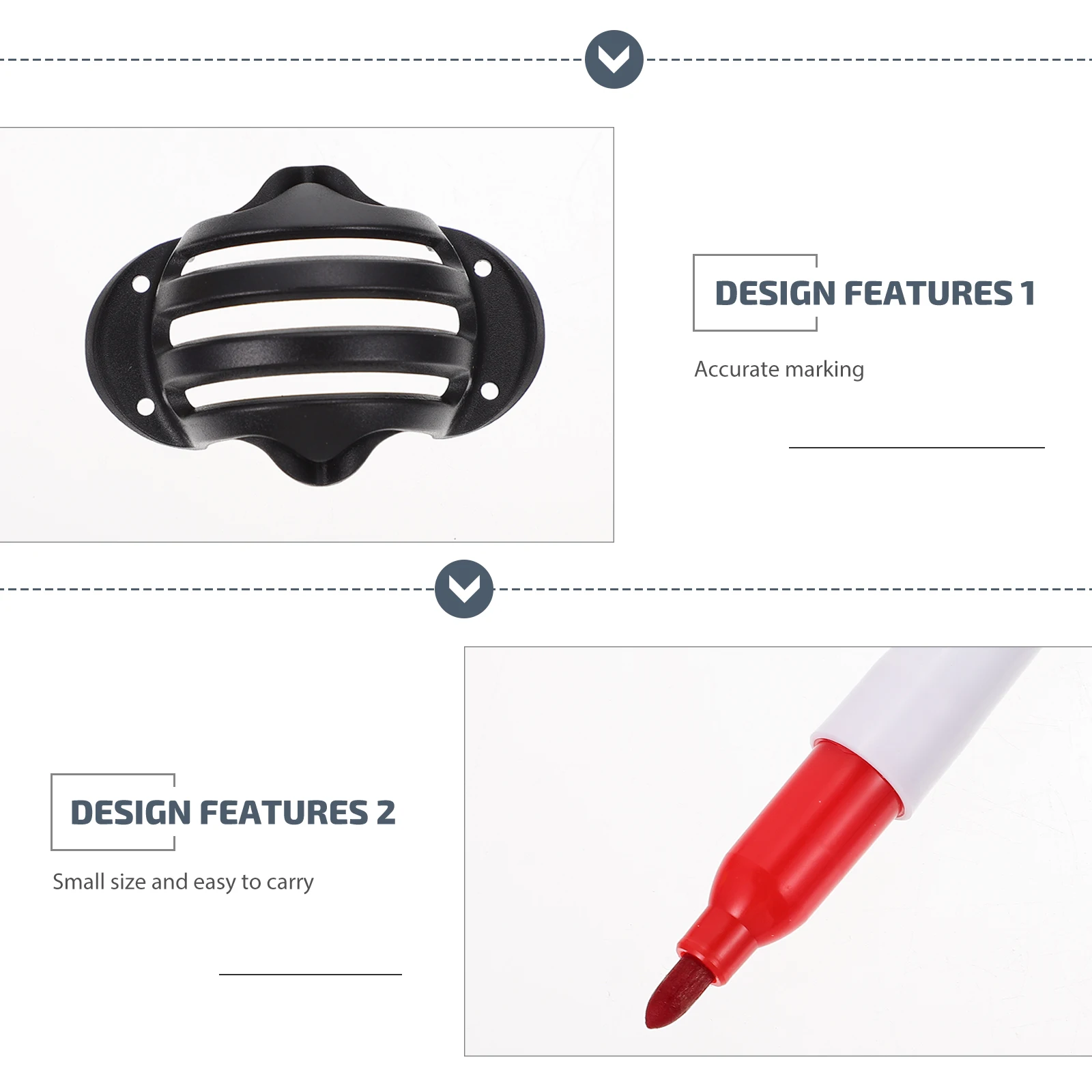 1Set Golfs Ball Marker Liner Tool Colorful Lightweight Tongs Design for Straight Line Drawing Perfect Golfs Alignment