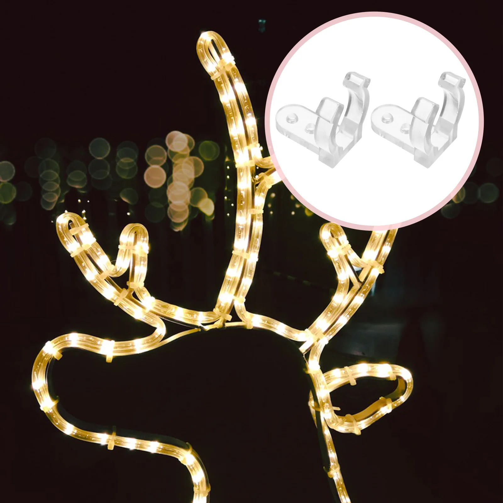 100 pcs LED Rope Light Clip Set Outdoor Wedding Party Mounting Buckle Fastener Lightweight Stylish Easy Use LED Bulb Tube