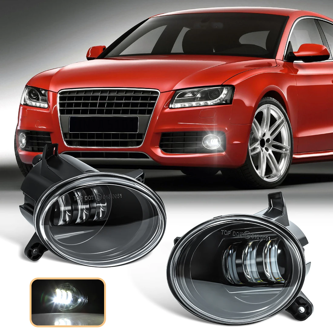2pcs Foglamp For Audi A1 A4 Wagen A5 A6 B8 C7 Q3 2009 2010 2011 2012 2013 2014 Passat CC 2008-2012 LED Fog Light Car Accessories