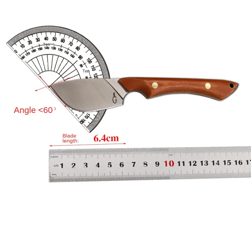 D2lin poignée quille intégrée petit couteau droit tranchant camping en plein air portable survie auto-défense hikingedctools