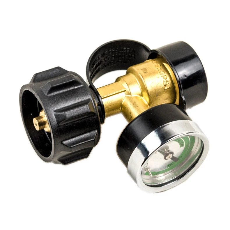 (2 pieces)Propane Gauge Adapter for Black‑White Gauge, QCC1 Refill Connector, Brass Gas Tank Conversion Fitting, POL Connector