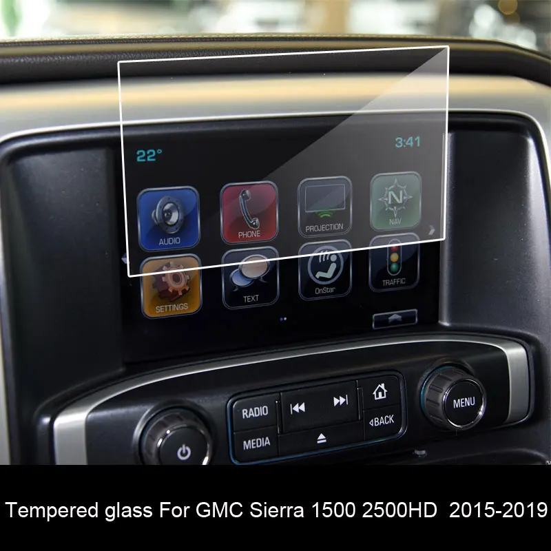 car Navigation Tempered glass film For GMC Sierra 1500 2500HD 3500HD Denali 2015-2019 8 inch media center screen