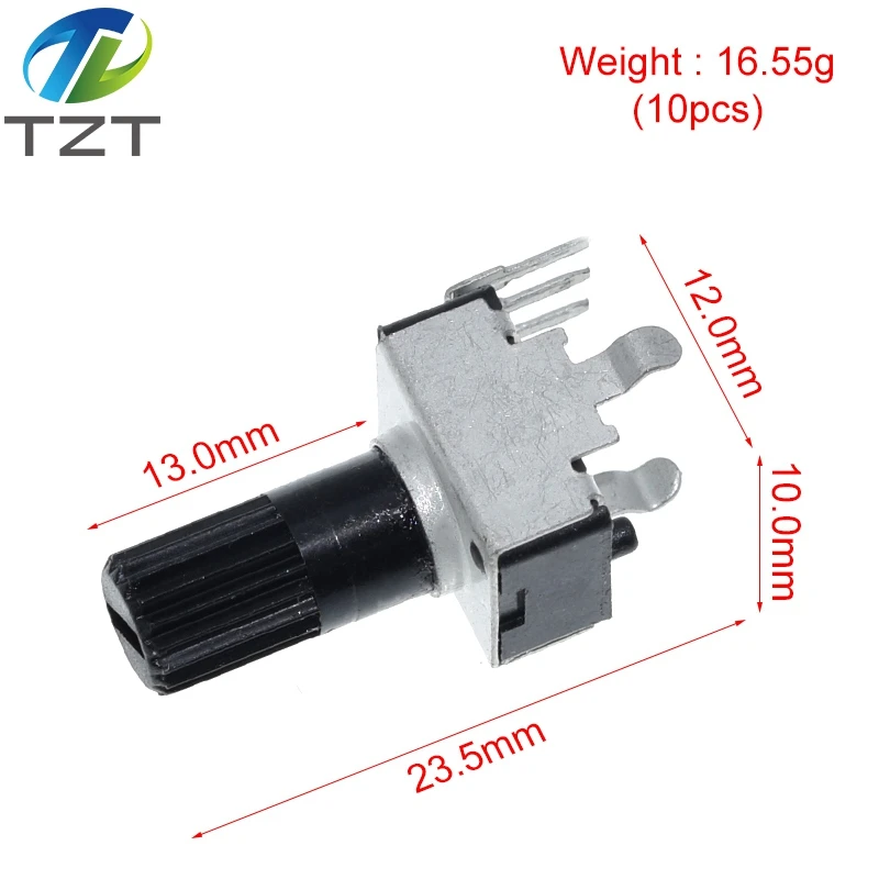 10pcs Rv09 Vertical 12.5mm Shaft 1k 2k 5k 10k 20k  50k 100k 0932 Adjustable Resistor 9 Type 3pin Seal Potentiometer