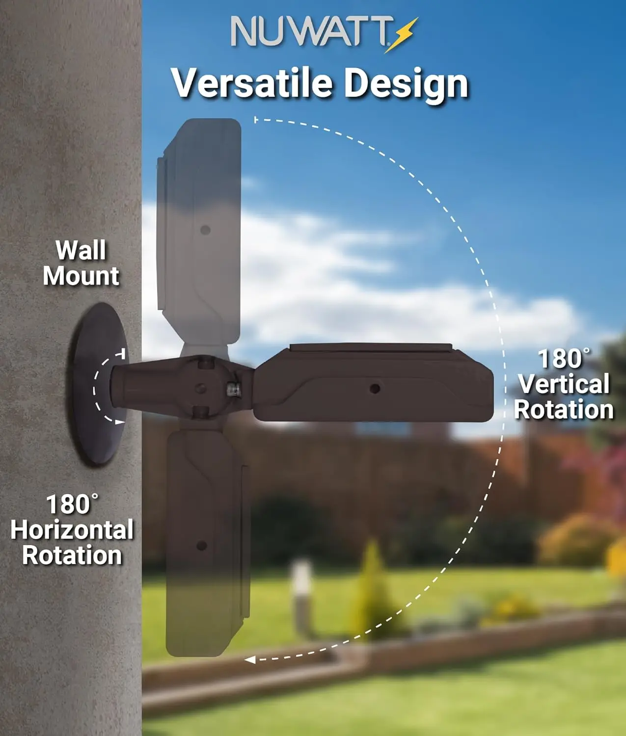 90W LED Flood Light, 3 Color Temperatures Selectable, IP65 Waterproof, Adjustable Mount, 12600LM Dimmable for Outdoor Security