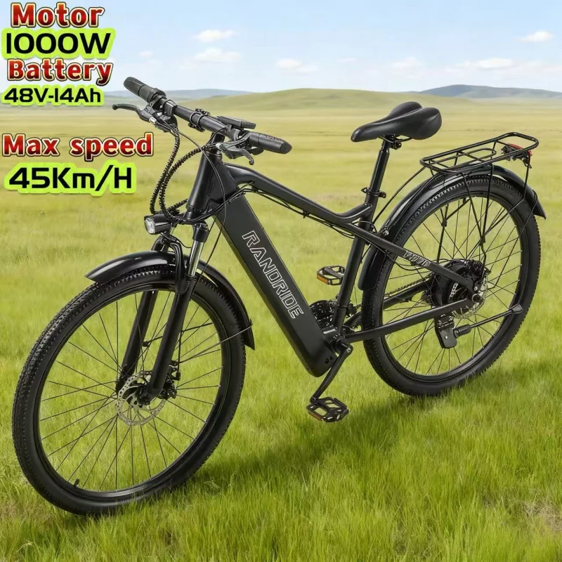 

27.5-inch adult electric bicycle, 148V14Ah battery, 45KM/H, 000W brushless motor electric moped, city transportation E-Bike