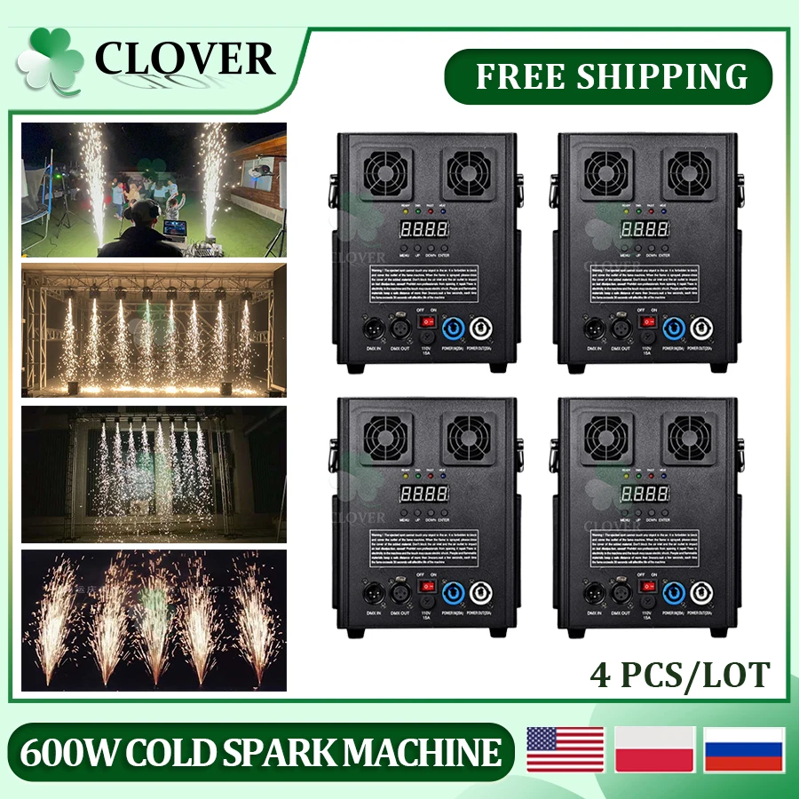 

0 Tax 4Pcs 600W Cold Spark Machine Firework Machine Stage Effect For Professional Party Sparkle Cold Fireworks 2023 Hot Selling