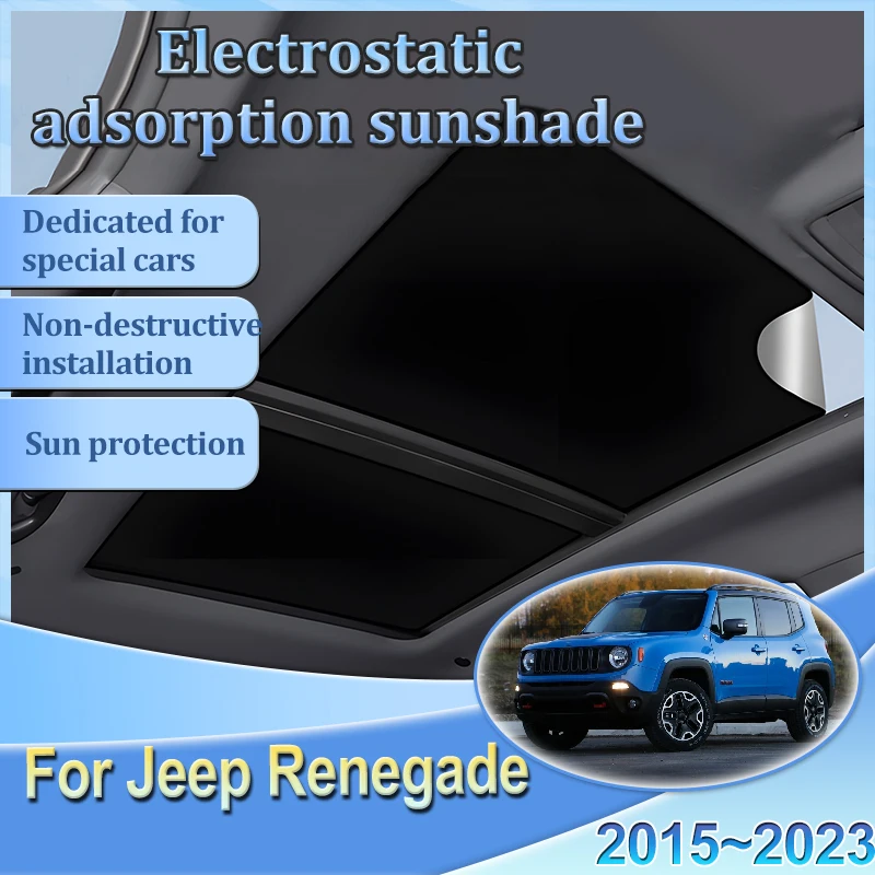 

Для Jeep Renegade 2015-2023: Автомобильный электростатический солнцезащитный козырек на люк, теплоизоляционный экран, аксессуар