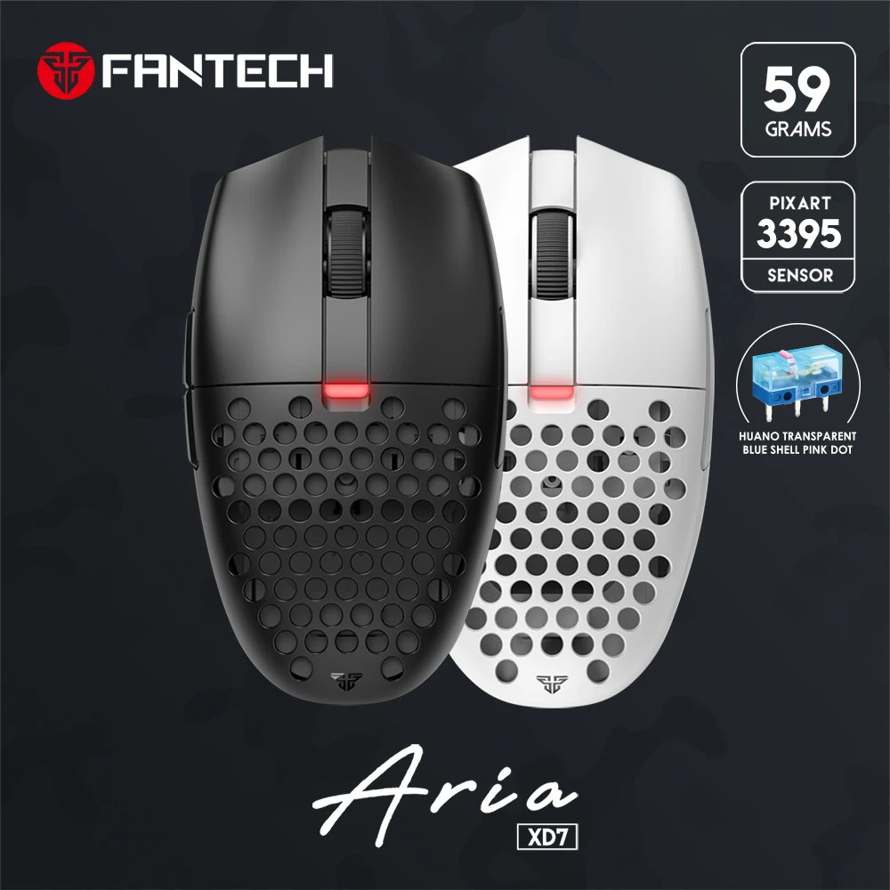 

FANTECH ARIA XD7 Gaming Mouse Wired and Wireless Mouse PAW3395 26000DPI 650IPS 59g Lightweight Esports Mouse Mice