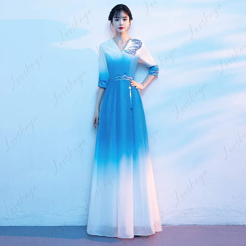 

Платье для хора, длинная юбка, элегантный наряд для сценического хозяина, костюм проводимости, торжественное платье для хора на заказ для взрослых