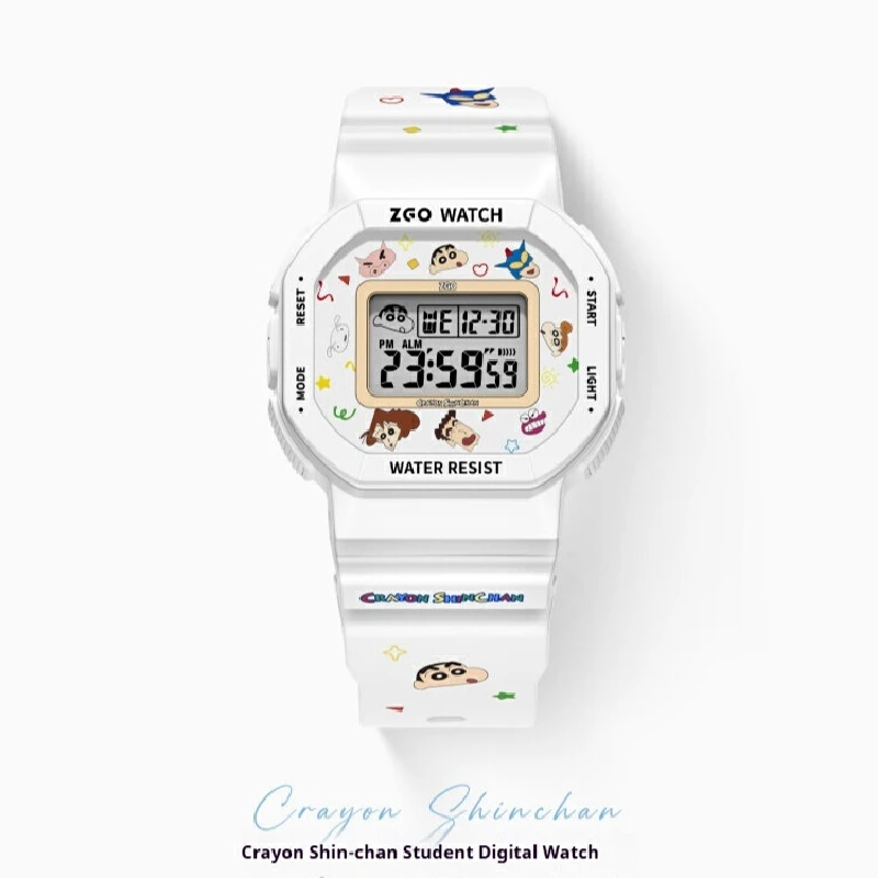 

ZGO New Crayon-Shinchan Digital Electronic Watch Soft Tpu Strap Waterproof Watch Xiaoxin Anime Peripheral Gifts Holiday Gifts