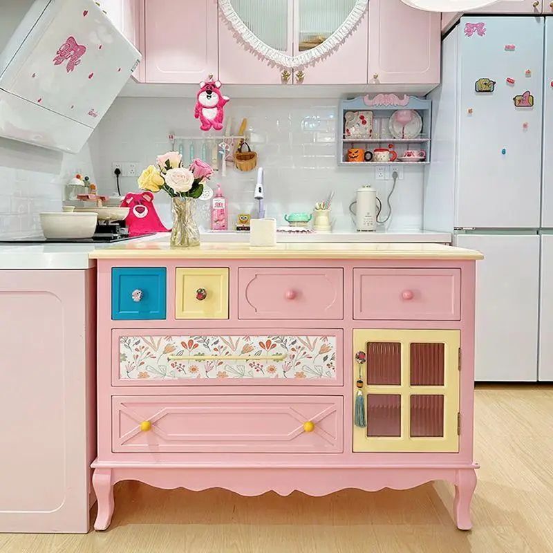

Dopamine dresser solid wood painted decorative cabinet, bedroom storage, living room French style storage, entryway cabinet,
