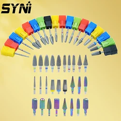 SYNI-brocas de carburo de tungsteno para uñas, herramienta de manicura Dental, 1 unidad