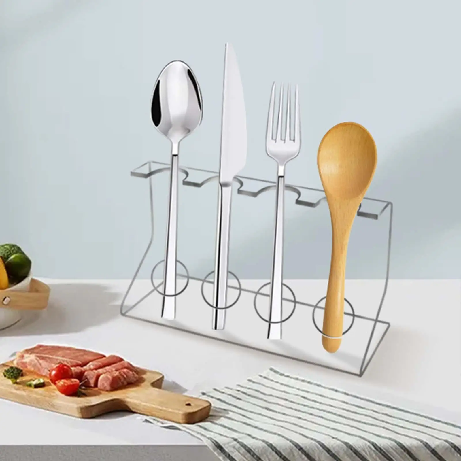 Cutlery Holder Durable Fork Spoon Display Stand for Dinning Room Kitchen Bar