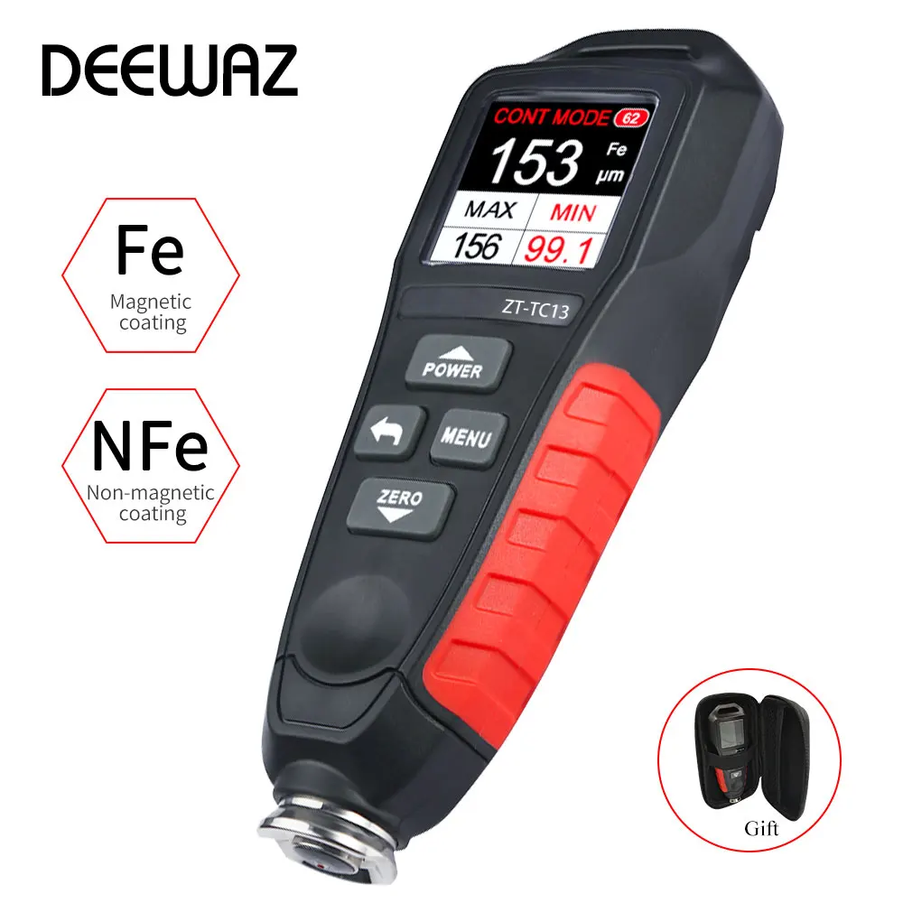 Medidor de espessura 0-1250um fe/nfe do revestimento do automóvel de deewaz para a ferramenta de medição do medidor do verificador da pintura do carro