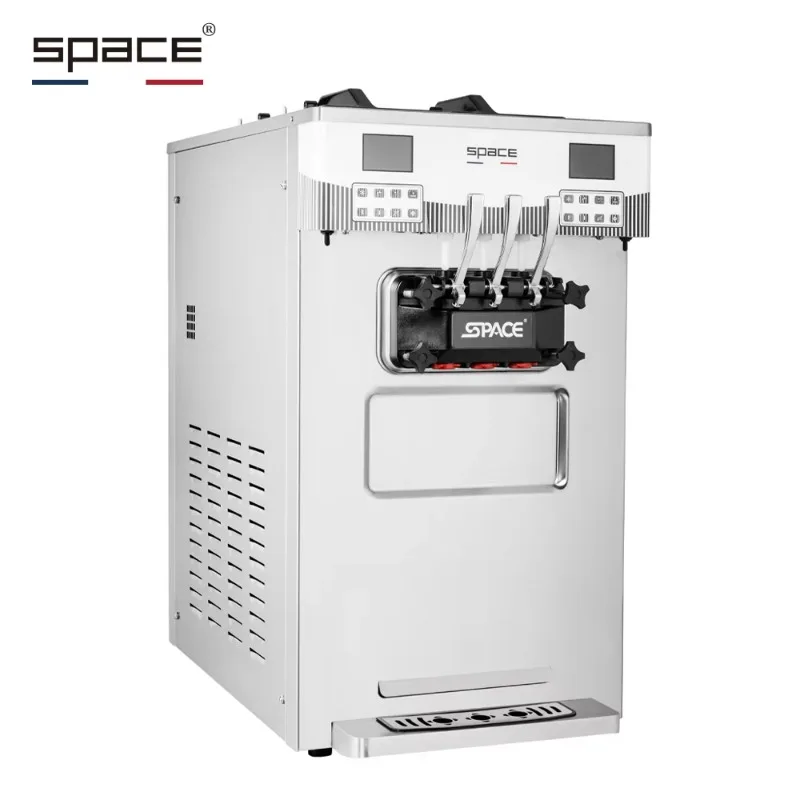 55L Counter Top Soft Serve Ice Cream Ice Creme Machine Twin Twist Flavors Frozen Yogurt Acai Maker