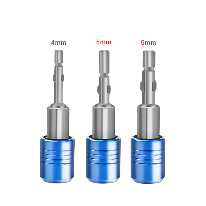 3PCS Blue Extend Bar 60mm For Electric 800/801/802 To 1/4 6.35mm Hex Shank Screwdriver Bit Holder Quick Release Transfer Tools