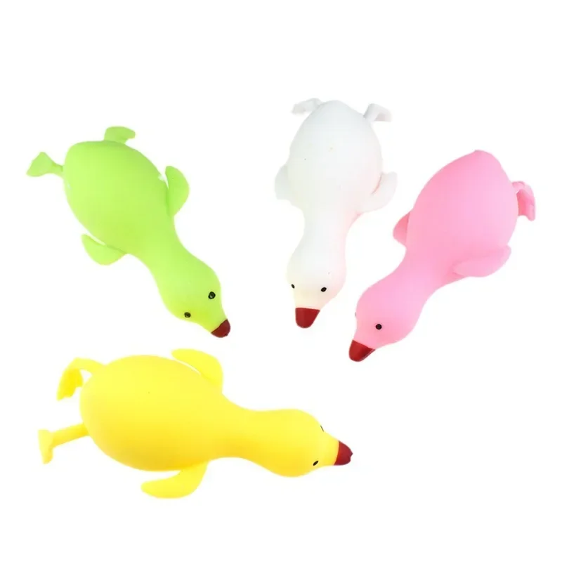 16PCS  TPR Squeezing Simulation Funny Duck Stress Relief Pinch Music Colorful Duck Ventilatory Toy