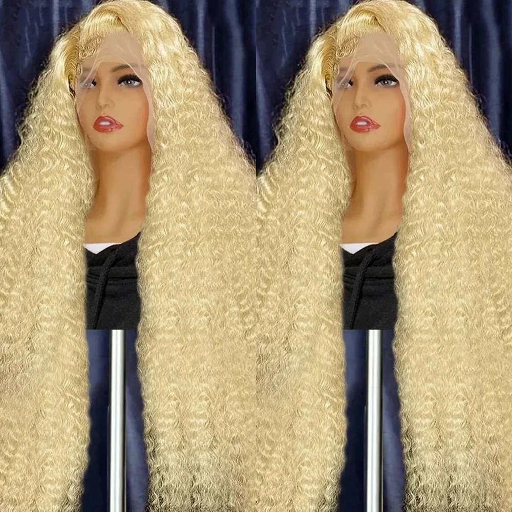 40 Inch 613 Honey Blonde 13x6 HD Transparen Deep Wave Lace Frontal Human Hair Wig Colored 13x4 Curly Human Hair Wigs For Women