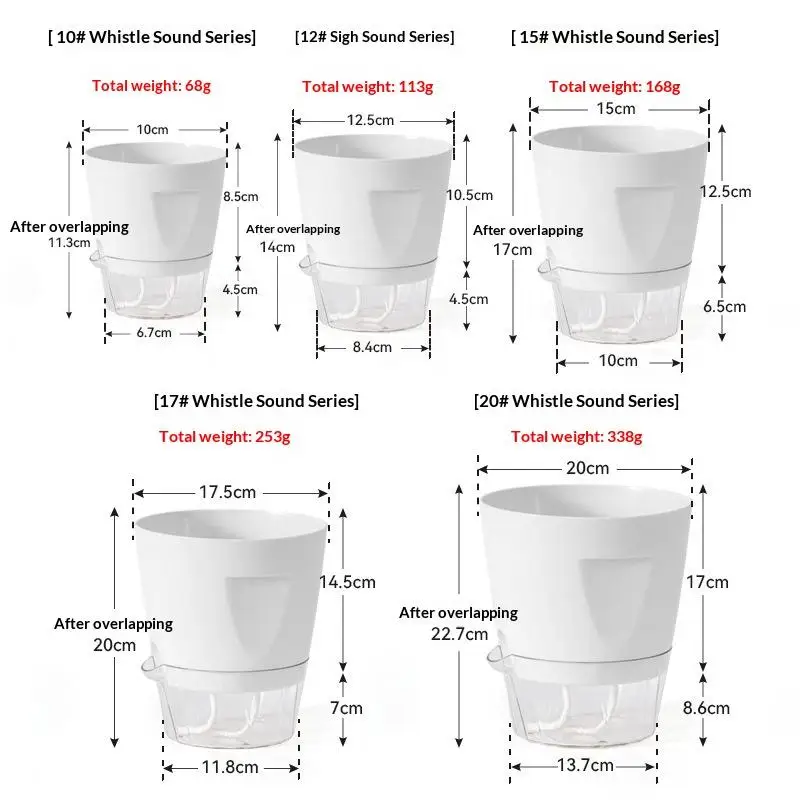 Self Watering Plant Pot Planters For Orchid Bonsai  Indoor Plastic Flowerpot Modern Home Tabletop Decor