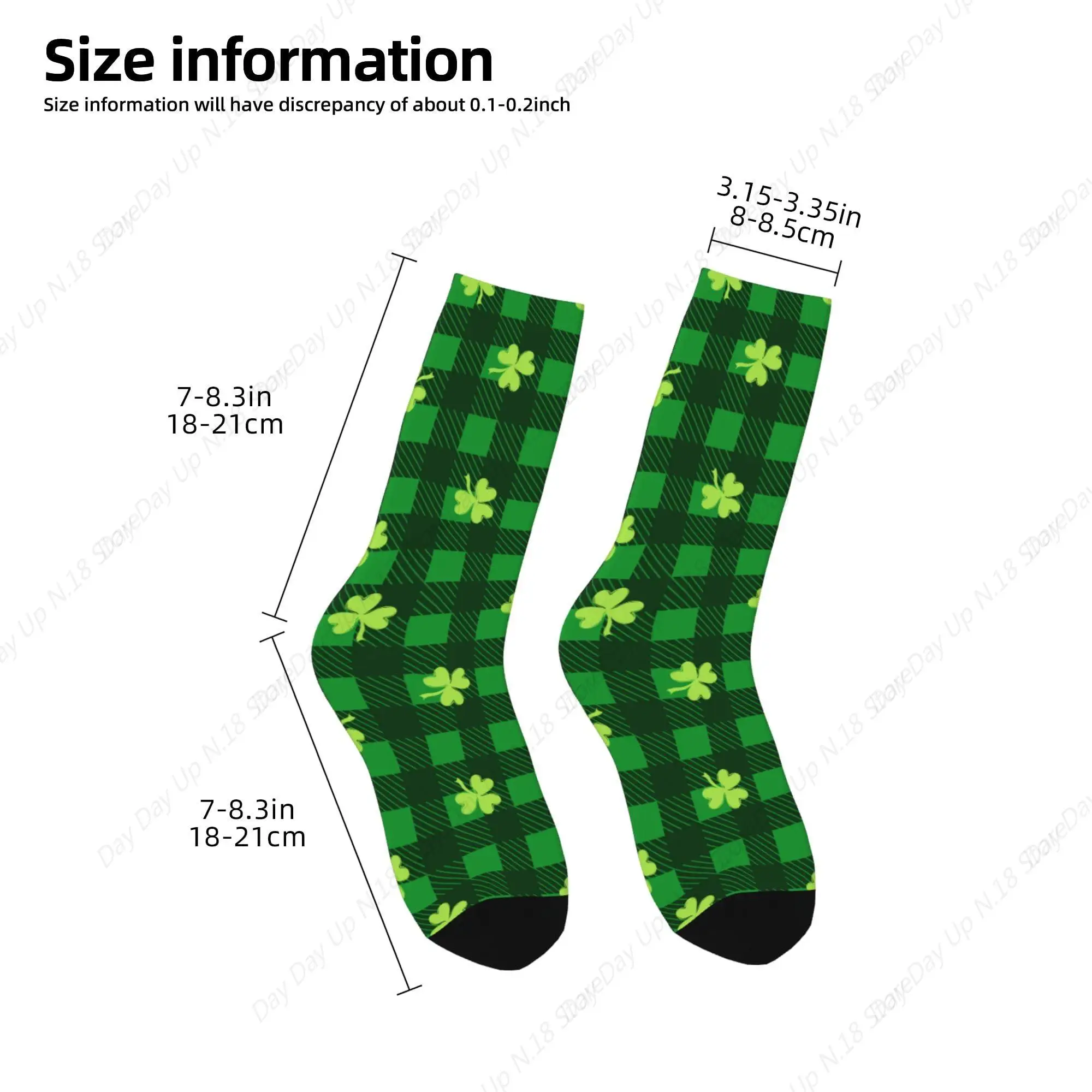 St. Patrick's Day Clover Women's Casual Socks, Funny Novelty Crew Socks Birthday Anniversary St Patrick's Day Gifts One Size