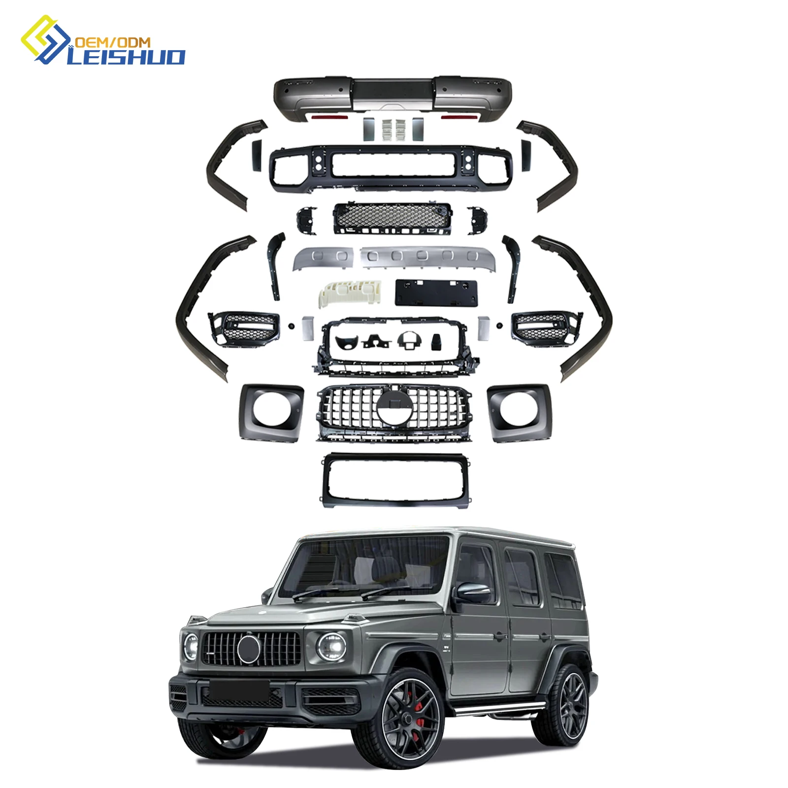 Leishuo Auto Parts ABS/PP/Carbon Bumper Grille W464 Bodykit Body Kit for   2019+ Upgrade G63 Bra Bus