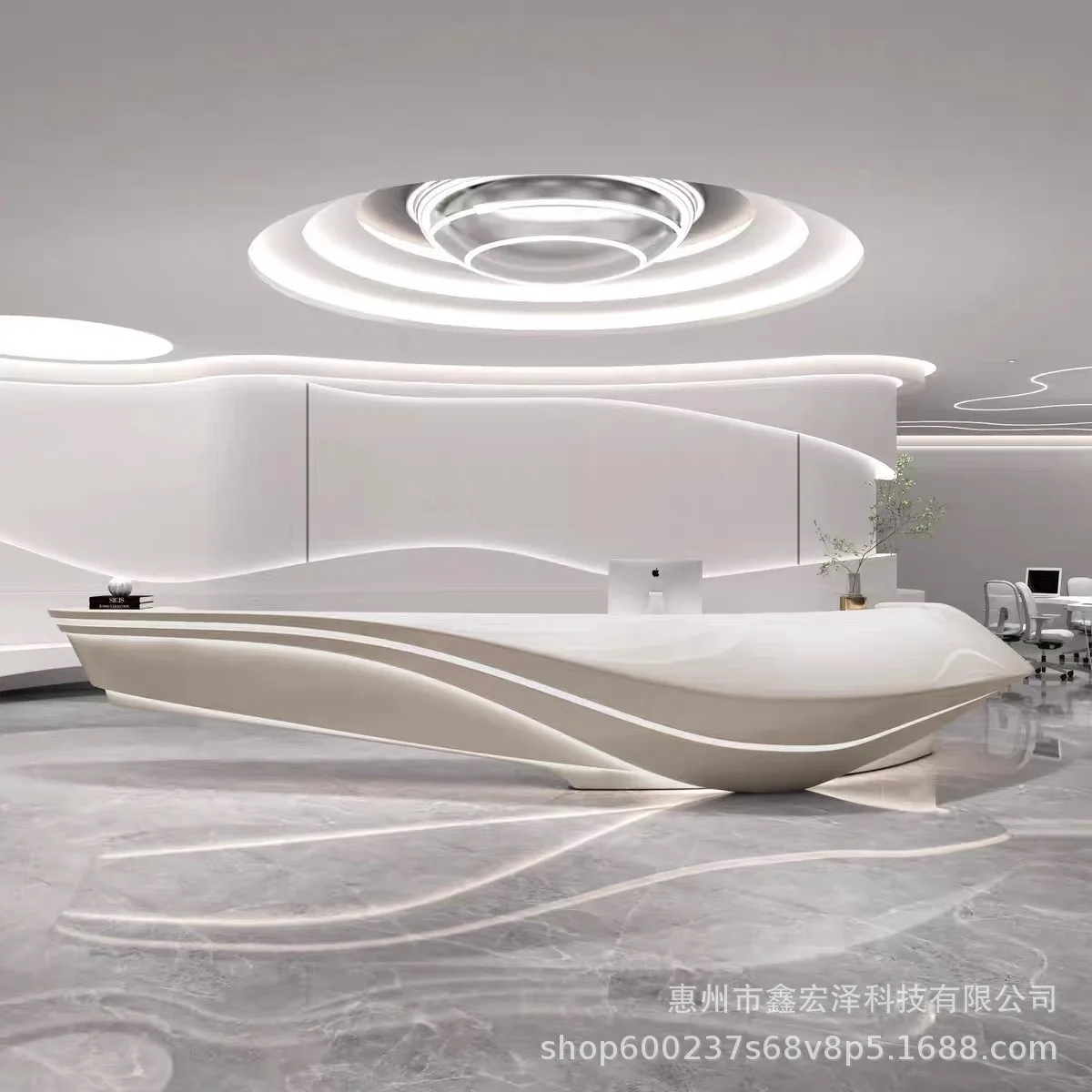 

Fiberglass Painted Front Desk, Company Reception Desk, Sales Department, Cashier Counter