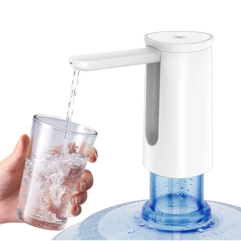 USB powered water dispenser pump with collapsible boom and one-touch design for household bottled water