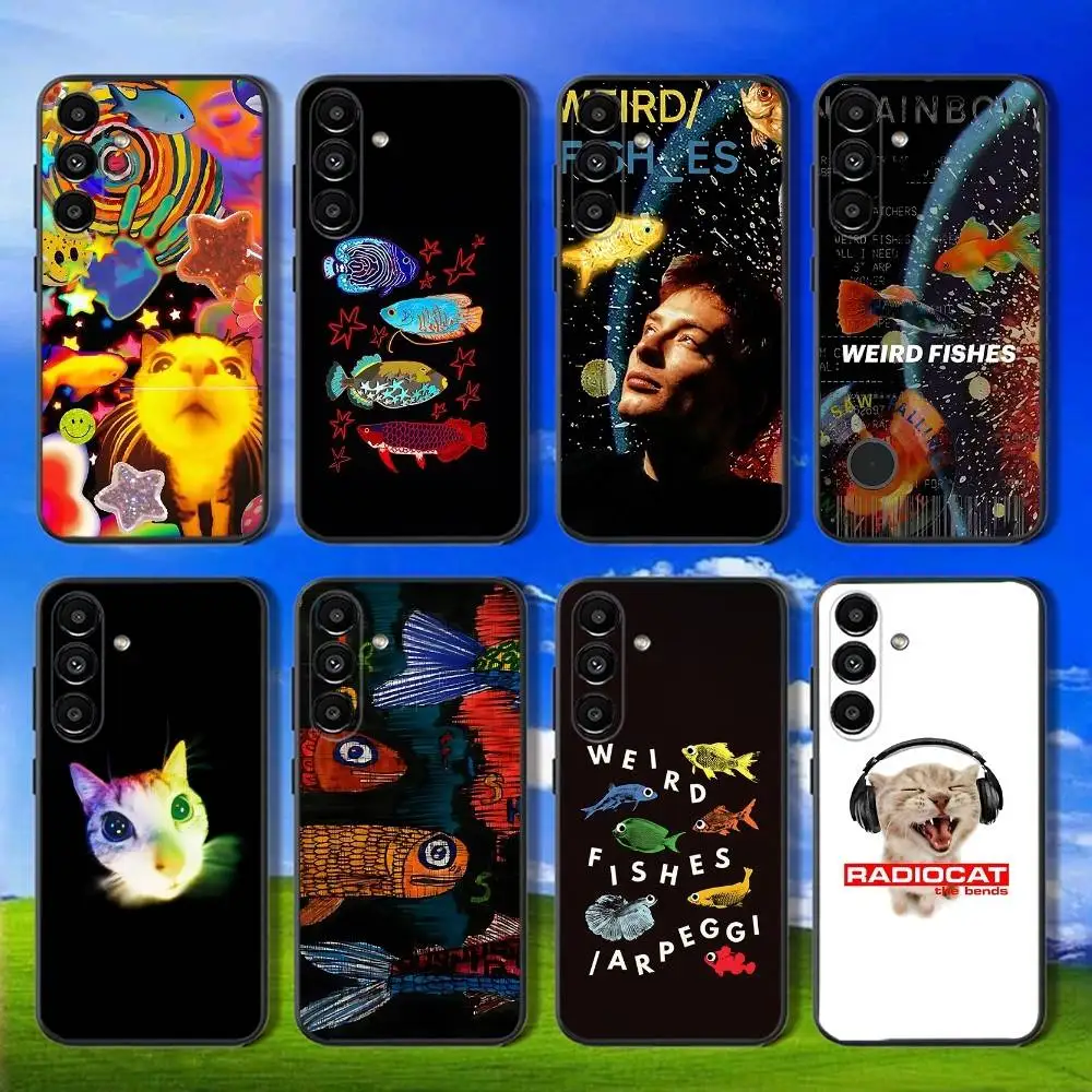 

Phone Case For Samsung Galaxy A13,A21s,A22,A31,A32,A52,A53,A71,A80,R-Radiohead Rainbow Fish Cat Soft Black Shell