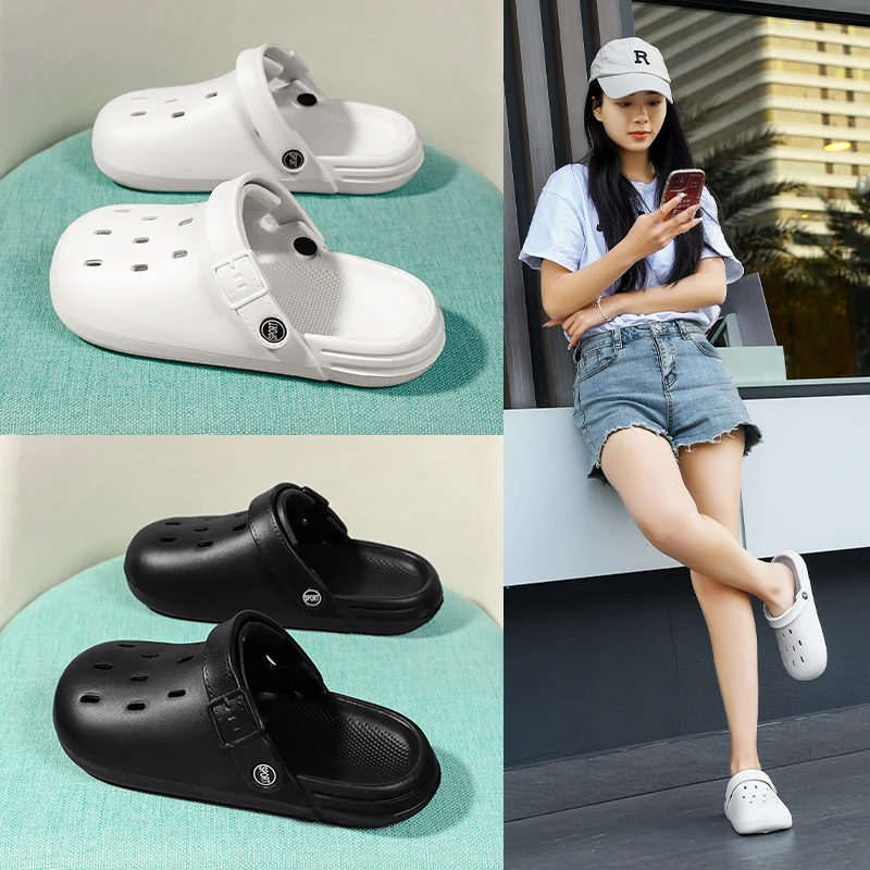 Women Clogs Summer Women Sandals Thick Bottom Home Slides Soft EVA Dry Wedges Platform Garden Shoes Beach Sandals Home Slippers