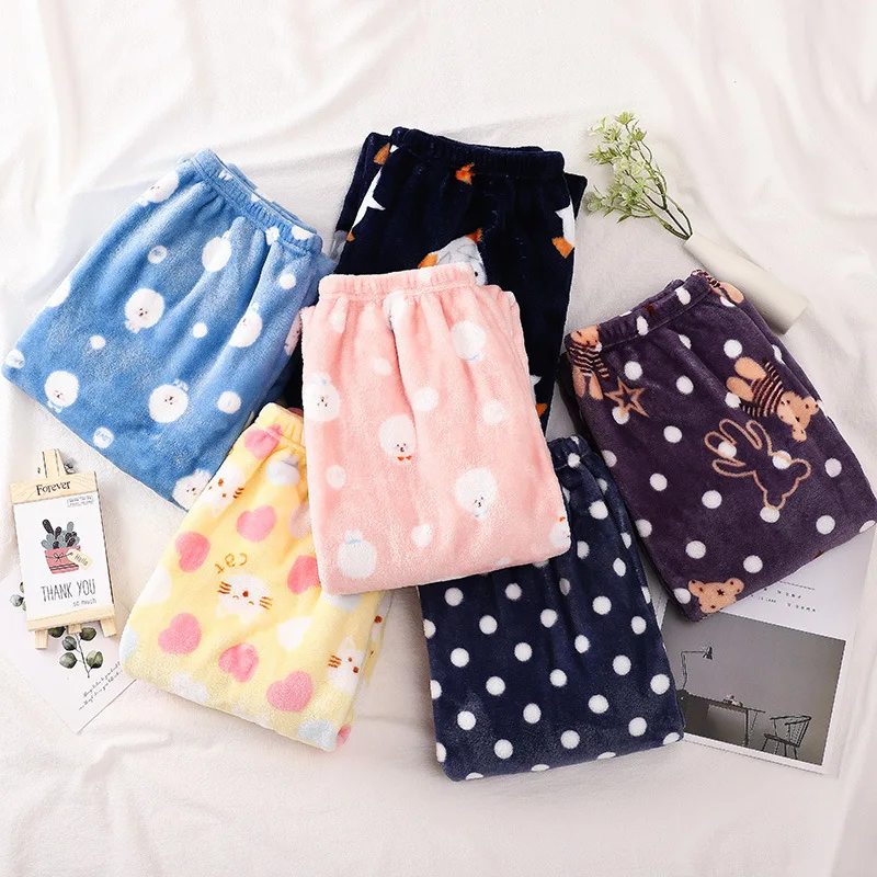 

Autumn and winter fairy warm pants lazy person's god Pants warm flannel home pants Pajama pants women's casual and comfortable