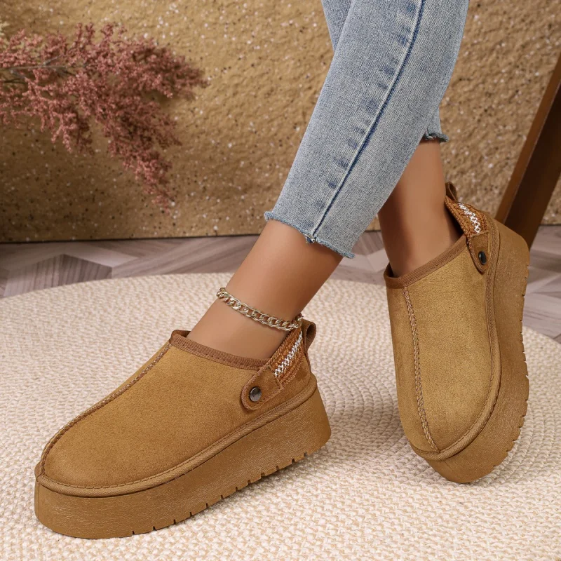 *Winter New Round Toe Thick Sole Comfortable Casual Snow Boots Fashionable Hot Selling Sexy Warm Walking Boots for Women
